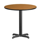 Thumbnail image #1 for Flash Furniture XU-RD-30-NATTB-T2222-GG Round Laminate Pedestal Table, 30" Diameter, Dining Height, Black PVC Edge