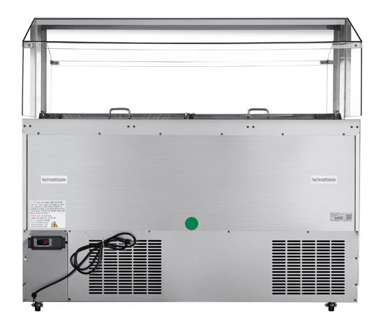 Product image #6 for KoolMore 60-Inch 2-Door Commercial Refrigerated Prep Table with Sneeze Guard and Buffet Slide