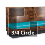 Thumbnail image #1 for JustChair Manufacturing JBSB-WCP-TQ-42-GR2 Three-Quarter Circle Banquette Booth, 3-Corner, Wood-Clad Frame, Upholstered Seat, 42"H