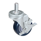 Thumbnail image #1 for Component Hardware CMT2-3PBB 3-Inch Threaded Stem Swivel Caster with Polyurethane Wheel, Side Brake, 250 lb Capacity