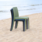 Thumbnail image #2 for Tramontina USA, Inc. 92150-030 Blue Plastic Outdoor Restaurant Chair with Cut-Out Back Case of 4