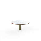 Thumbnail image #1 for Steelite Mogogo, Furnishings MGCIAY07CBXX 30-Inch Round High Display Shelf, Carrera White and Brushed Brass Finish