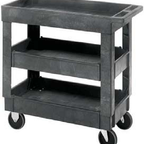 Thumbnail image #4 for Quantum PC3518-33-3 3-Shelf Gray Polymer Utility Bus Cart, 550 lb. Capacity, Push Handle