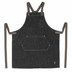 Thumbnail image #3 for Signature Chef Heavyweight Denim Cross-Back Bib Apron, 31-3/4 x 26-3/4 Inches, Dark Wash with Brown Straps