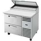 Thumbnail image #2 for True Mfg. - General Foodservice TPP-AT-44D-2-HC~SPEC3 44 3/4-Inch Self-Contained Pizza Prep Table with 2 Locking Drawers