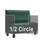 Thumbnail image #1 for ATSMFG ATS AT&S-AHC-K36-P GR8 Kevin Half Circle Booth, single, 48" x 90" x 48" long x 36" high, Plain back, removable sinuous spring seat with