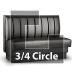 Thumbnail image #1 for JustChair Manufacturing JBSB-UCH-TQ-42-GR1/COM Three-Quarter Circle Banquette Booth, 3-Corner, Upholstered Seat and Back, 48 x 84 x 84 x 48L x 42H