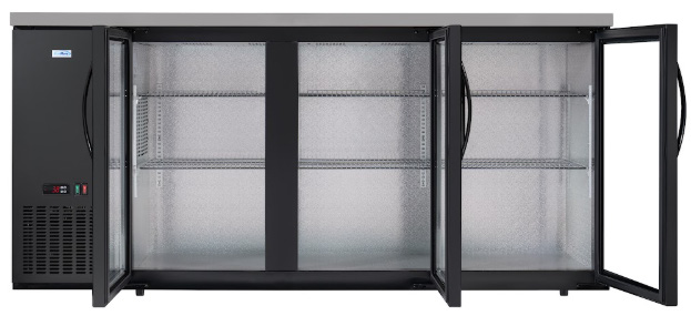 Product image #10 for Koolmore 72.8-Inch Three-Section Back Bar Refrigerator with 3 Glass Swing Doors, 18.3 Cu. Ft., Black Finish
