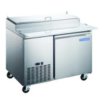 Thumbnail image #1 for Norpole, Inc. NP1R-PT Pizza Prep Table, 1-Section, 1 Solid Door, 6 1/3-Pan Capacity, Stainless Steel, 3/4-Inch Cutting Board