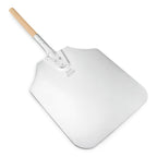 Thumbnail image #2 for New Star Foodservice Inc. 50158 Rectangular Aluminum Pizza Peel, 12" x 14" Blade, 26" Overall, Wood Handle Case of 12
