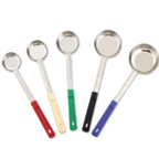 Thumbnail image #1 for Alegacy Foodservice Products 5744 4 oz Solid Stainless Steel Portioning Spoon with Green Plastic Handle, 10-1/2" Case of 12