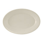 Thumbnail image #1 for Tuxton China Reno TRE-043 Ceramic Oval Platter, 14-1/8" x 10-1/4", Wide Rim, Rolled Edge 1 Dozen