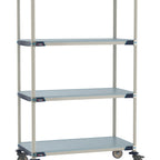 Thumbnail image #1 for Metro MetroMax i MX-1836F-80-M4 Mobile Louvered Polymer Shelving Unit, 4-Tier, 18"D x 36"W x 80"H