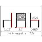 Thumbnail image #2 for Oak Street Portico CH-1007-BLK Armchair, 21.5"W x 24.125"D x 32.25"H, 17.75" seat height, 18.125" seat depth, diamond mesh pattern on seat and back