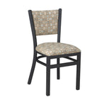 Thumbnail image #1 for G & A Commercial Seating Dante 513FP1-B Upholstered Side Chair with Ladder Back, Padded Seat and Black Steel Frame
