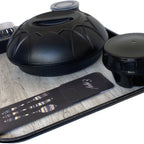 Thumbnail image #2 for Dinex DXSMC1520NSW03 Healthcare Tray, Rectangular Fiberglass, 15 x 20 in, Black Woodgrain, Molded-In Nonskid Surface
