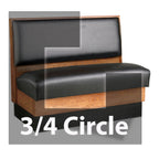 Thumbnail image #1 for JustChair Manufacturing JBSB-WSS-TQ-36-GR1/COM Three-Quarter Circle Banquette Booth, 3 Corners, Upholstered, Wooden Frame, 36"H