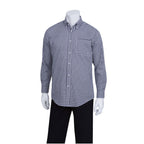 Thumbnail image #1 for Chef Works Gingham D500-BWK-3XL Men's Gingham Check Dress Shirt, Long Sleeve, Button-Down Collar, Poly/Cotton, 3XL