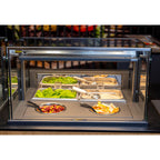 Thumbnail image #1 for RPI Industries Vienna VIHD2-20-R-SQ-OC-VAR Hot Bowl Station, Slide-In, Tempered Glass Front, Variable Temperature, Heated Base