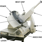 Thumbnail image #6 for Hobart Food Machines - Food Prep/Slicing HS7-1R Automatic Heavy-Duty Commercial Meat Slicer, 13-Inch Knife, 1/2 HP, Burnished Aluminum