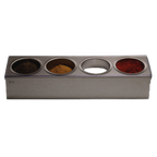 Thumbnail image #1 for Matfer Bourgeat 017084 Spice Roll Box with 4 16 oz Hemispheric Bowls, Slanted Base, Plexiglass Lids, Stainless Steel