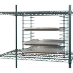 Thumbnail image #1 for 1880 Hospitality Focus Foodservice FWTS12GN Wire Tray Slide, 13-1/2"W x 21-1/2"H, 12-Tray Capacity, Green Epoxy Coated