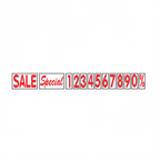 Thumbnail image #1 for AARCO Products ROCLTR-3 Bar Letter Set, White/Red, Sale and Special Letters, Numbers 1–0 and Percent Symbols