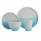 Thumbnail image #1 for Kadra Kitchenware Vikko Classic VC-1606-SKB 16-Piece Porcelain Dinnerware Set, Sky Blue, 4 Each Plates, Bowls & Mugs