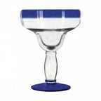 Thumbnail image #1 for Libbey Aruba 92315 16 oz Stemmed Margarita Glass with Cobalt Blue Rim and Foot