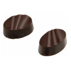 Thumbnail image #1 for Matfer Bourgeat 380158 Polycarbonate Ribbed Oval Chocolate Mold, 28 per Sheet, 1-1/8"L x 3/4"W x 1/2"H