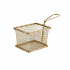 Thumbnail image #1 for Steelite Genware London, GW Copper GWSVB1210C Rectangular Stainless Steel Fry Basket, Copper Finish, 8.125 x 3.875 x 5 in