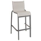 Thumbnail image #1 for Grosfillex Sunset US030289 Outdoor Armless Stacking Barstool, Textilene Sling, Aluminum Frame Case of 2