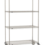 Thumbnail image #1 for Metro Super Erecta SE-3048S-80-M4 Mobile Wire Shelving Unit, 48"W x 30"D x 80"H, 900 lb. capacity per unit, 1" shelf adjustment, (4) wire shelves