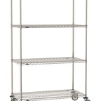 Thumbnail image #1 for Metro Super Erecta SE-2124S-80-M4 Mobile Wire Shelving Unit, 24"W x 21"D x 80"H, 900 lb. capacity per unit, 1" shelf adjustment, (4) wire shelves