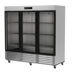 Thumbnail image #1 for Asber ARR 72 3G H 3-Section Reach-In Refrigerator, 72 cu. ft., 3 Glass Doors, Bottom-Mount Self-Contained