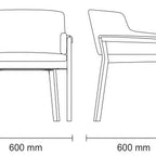 Thumbnail image #2 for Tramontina USA, Inc. 14165-135 Low Scoop-Back Armchair, Tauari Wood, Black Upholstery