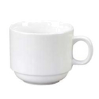 Thumbnail image #1 for Vertex China Rubicon RB-1S-AH 7 oz Stackable China Coffee Cup with Handle Case of 3 Dozen