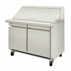 Thumbnail image #1 for Infrico USA IRT-UC60PMT Refrigerated Sandwich/Salad Prep Table, Megatop, 60.38-Inch, 2 Doors, 24-Pan, Bottom-Mounted Refrigeration