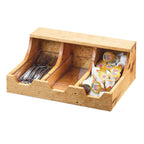 Thumbnail image #1 for Cal-Mil Madera 3613-3-99 3-Section Wood Condiment Organizer with Clear Removable Inserts