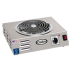 Thumbnail image #1 for Cadco CSR-3T Portable Single-Burner Electric Countertop Hot Plate, 8-Inch Tubular Burner, Infinite Control, Stainless Steel