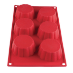 Thumbnail image #2 for Thunder Group PLBM010S 6-Cavity Silicone Brioche Baking Mold, 3.7 oz Cavities, Red Case of 48