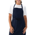 Thumbnail image #1 for Chef Works F8NP-NAV-0 Butcher Bib Apron, 34"L x 24"W, Adjustable Neck Buckle, No Pocket, 65/35 Poly/Cotton, Navy