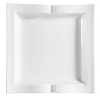 Thumbnail image #1 for CAC China Goldbook GBK-21 Porcelain Square Plate, 11-1/2", Bone White 1 Dozen