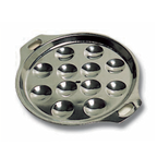 Thumbnail image #1 for Matfer Bourgeat 613281 Escargot Plate, 6-1/4" Diameter, 12 Holes, Stainless Steel