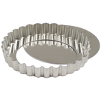 Thumbnail image #1 for JB Prince M145 4.75 Round Fluted Tart Mold, 4-3/4" Diameter, Removable Bottom, Tin-Plated Steel