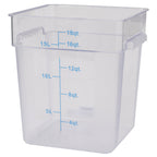 Thumbnail image #1 for Stanton Trading PCS-18 18 qt Clear Square Polycarbonate Food Storage Container, Container Only Case of 12