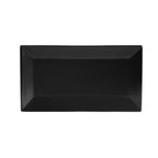 Thumbnail image #1 for CAC China Color Arts KC-13-BLK Rectangular Ceramic Platter, 11-1/2" x 6-1/4" x 1", Black 1 Dozen