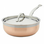 Thumbnail image #1 for Hestan Copperbond 30566 3.5 Qt Covered Essential Pan, Induction-Ready, Triple-Bonded Stainless Steel, Riveted Handle
