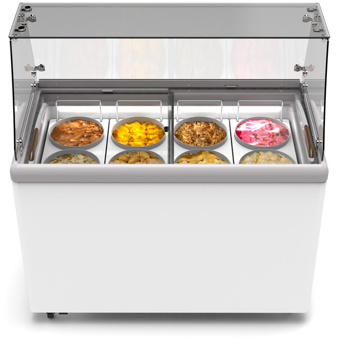 Product image #6 for KoolMore 50-Inch Ice Cream Dipping Display Freezer with Sliding Glass Door, Sneeze Guard, and 8 Tubs, 13 Cu. Ft.