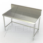 Thumbnail image #1 for AERO Manufacturing Aerospec 1TSBX-2496 Stainless Steel Work Table with 10" Backsplash, 96"W x 24"D x 45"H